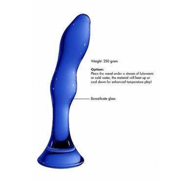 Szklane wodoodporne dildo do anusa i pochwy 15 cm